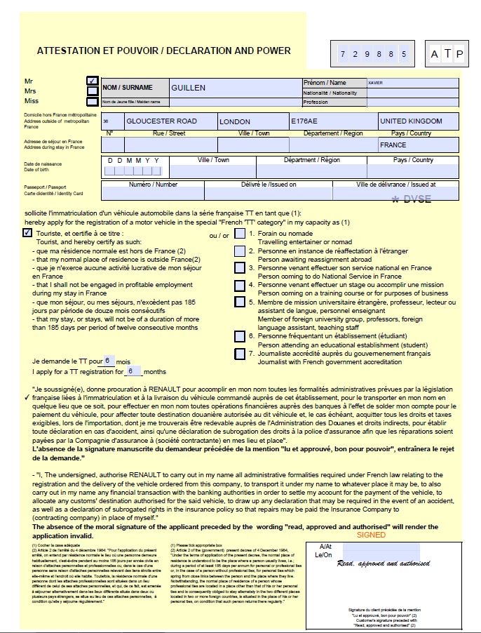 Application for Registration